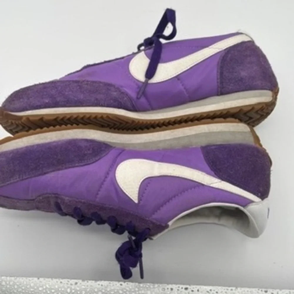 Nike Cortez Sneakers Women Sz 9 Purple Suede Nylon Retro Running Shoes
